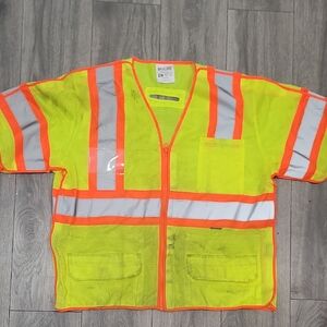 Rockland High-Visibility Neon Yellow with Orange Trim Safety Mesh Shirt